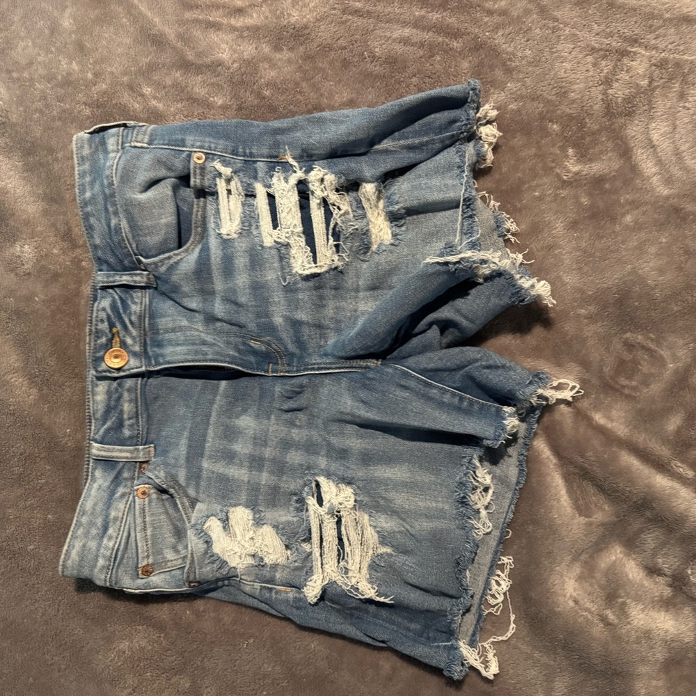 American Eagle Distressed Blue Denim Shorts